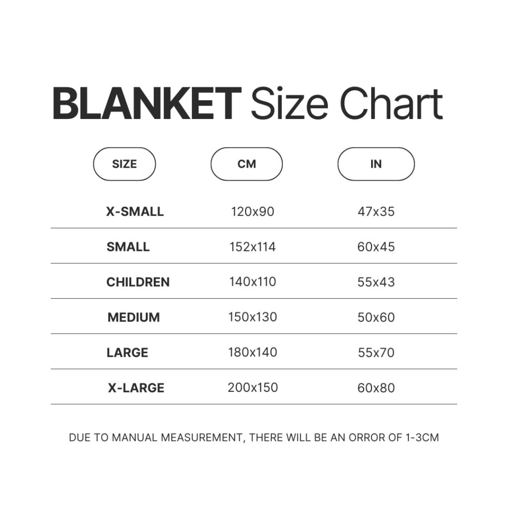 Blanket Size Chart 1 - My Dress-Up Darling Merch