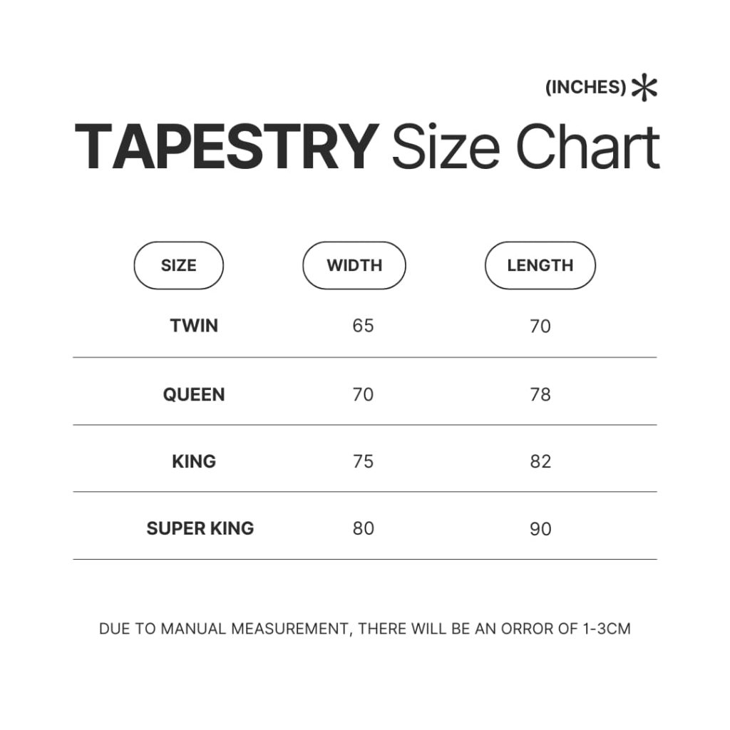 Tapestry Size Chart 1 - My Dress-Up Darling Merch